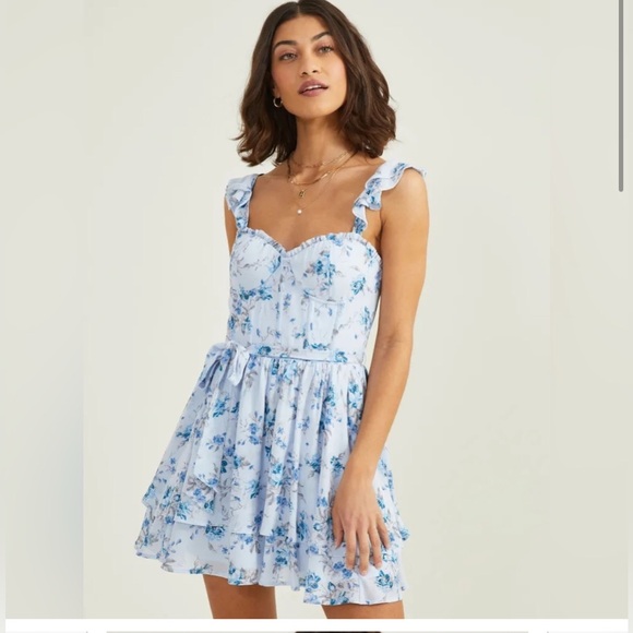 Altar'd State Dresses & Skirts - Altar'd State Blue Floral Dress